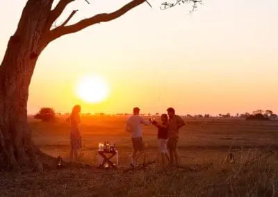 busanga plains drinks at sunset